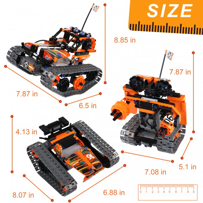STEM Remote Control Building Kit BIRANCO. 3 in 1 RC Tracked Racer