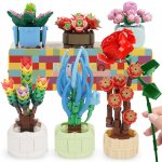 BIRANCO. DIY Succulent Bonsai Building Toy - Botanical Collection Plant and Flower Rose, Build and Display The Flowers or Give to a Friend, for Girls 8-12 (Pack of 7)